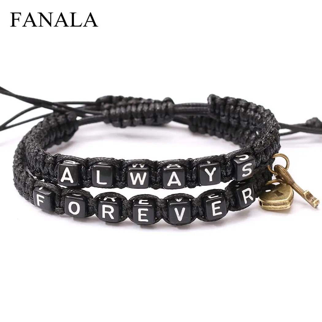 

Fashion Unisex Letter Key Lock Decor Rope Weave Bangle Bracelet Wristband Everyday Beauty For Women Dropshipng Wholesale