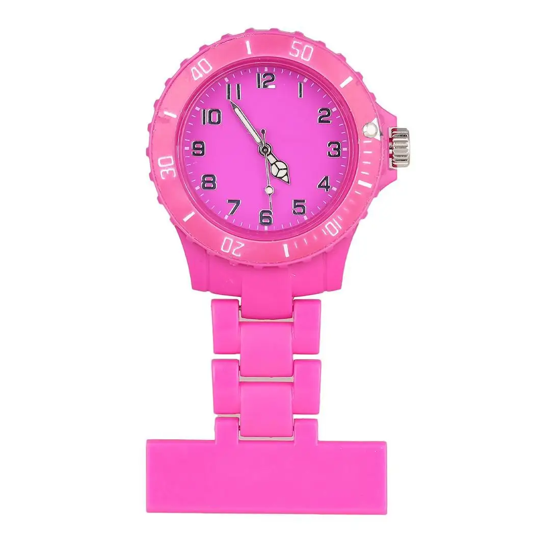 

Fashion High Quality Colours Waterproof Plastic Nurses Casual Analogue Round Watch Brooch Quartz Ladies Nurse