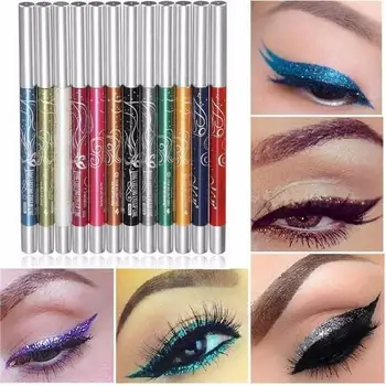 

12 Colors Eyebrow Glitter Shadow Lip EyeLiner Pencil Pen Cosmetic Makeup Set Kit