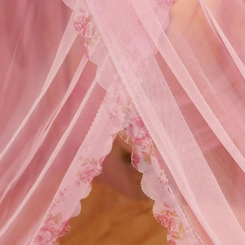 4 Posters Corners Bed Canopy Princess Queen 150*200 mm Mosquito Bedding Net Bed Tent Floor-Length Curtain #5O