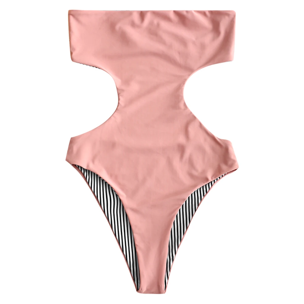 

ZAFUL Reversible Bandeau Cut Out Swimsuit One-Piece Suits Sportswear