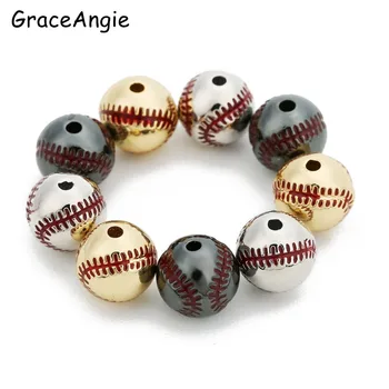 

2Pcs Copper Baseball Beads For Brands Bangle Cuff Bracelet Jewelry Findings Handmade Lover Gift DIY Copper Metal Man Wristband