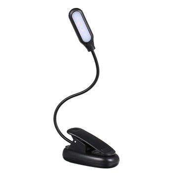 

5 LED 2 Light Colors 3 Illumination Modes Desk Lamp Light with Clamp Clip Base Flexible Bendy Tube Battery Powered Operated