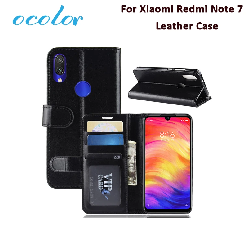 Ocolor для Xiaomi Redmi Note 7 кожаный чехол флип-кошелек сумка с карманом Карт Подставка