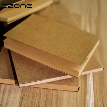 

EZONE Graffit Notebook Planner Brown/Beige Paper Blank Page Sketch Note Book Scrapbook Travel Diary Notepad School Office Supply