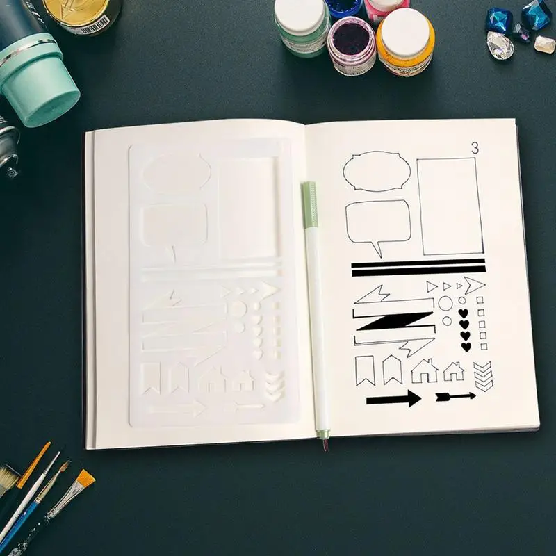 

Children Graffiti Drawing DIY Album Scrapbook Painting Template Canvas Hollow Lace Ruler Home Supplies Drop Ship