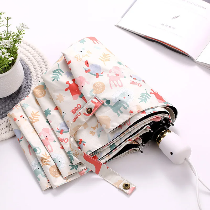Automatic Fold Umbrella Fracture Sunshade Defence Ultraviolet Rays Sunny Rain Women Gift Parasol | Дом и сад