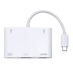 10 шт./лот кабель USB-C USB 3,1 type C к HDMI цифровой AV и VGA и USB OTG и Женский адаптер зарядного устройства для нового ноутбука Pro