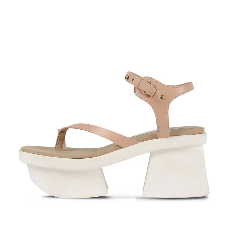 

Carole Levy 2019 New Fashion Woman April Shoes Summer Fashion Sandals High Platform Concise Solid Pink Sandwich Toe High Heel