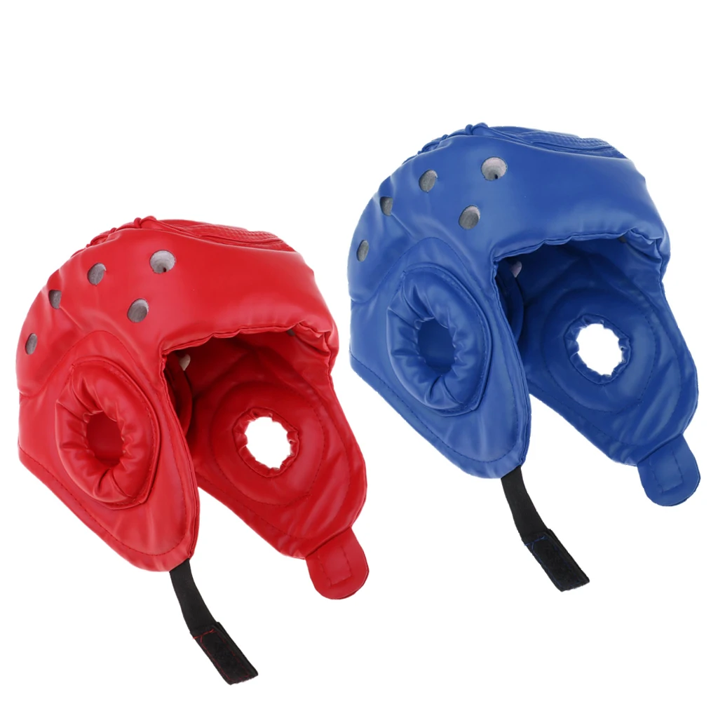 

2pcs Kids Boxing Helmet Kickboxing Headgear Face Chin Protector Headguard PU Leather for Women Men