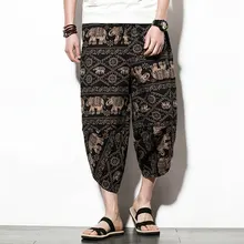 4573 летние винтажные хлопчатобумажные шорты с цветочным принтом мужские большие размеры 5XL свободные Ретро льняные пляжные шорты Японская уличная одежда