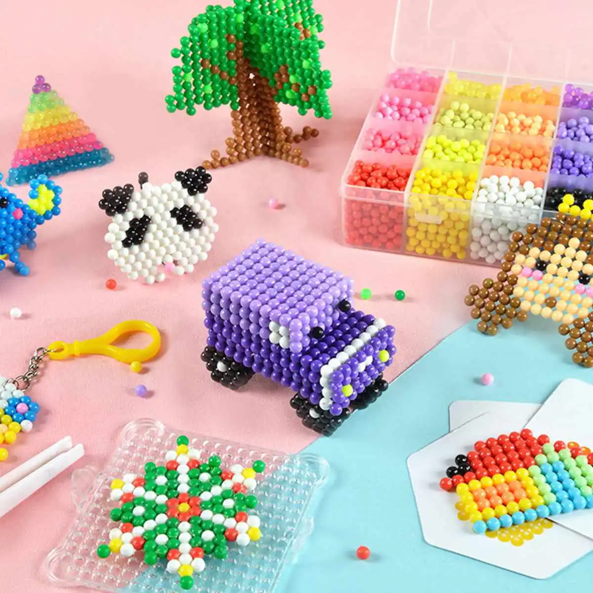 8000 шт Разноцветные волшебные игрушки-головоломки, набор бусин с водяным туманом, сделай сам, ремесло, животные, ручная работа, липкие бусины, развивающие игрушки для детей, хорошие подарки