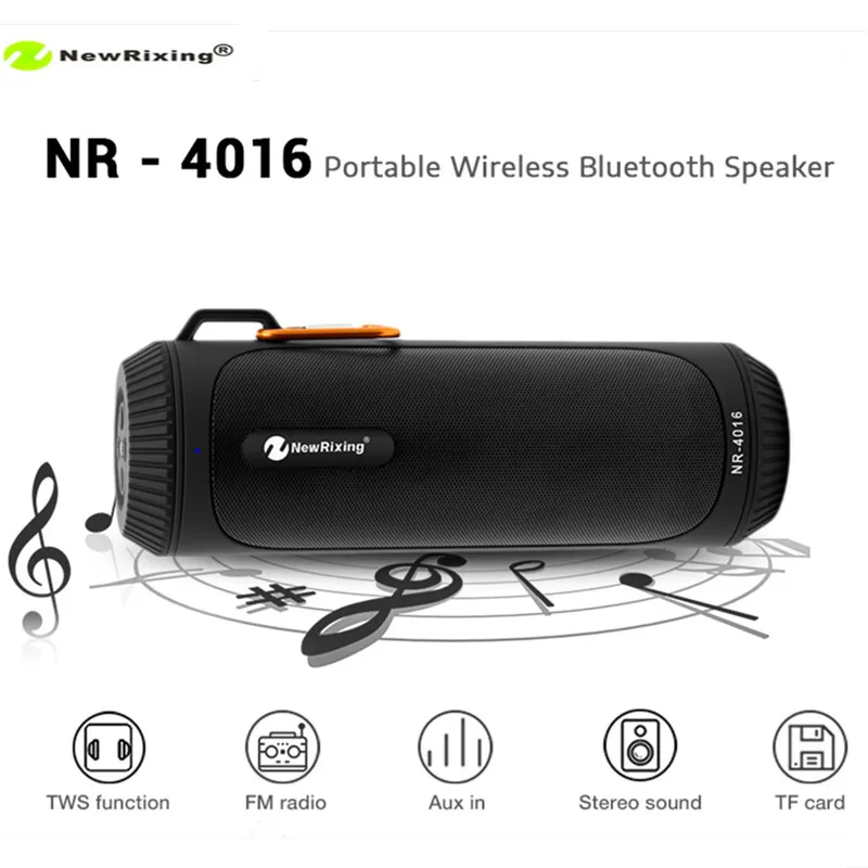 

NewRixing Bluetooth Speaker Portable Wireless Speaker Sound System 3D Stereo Music Surround Support Bluetooth TF USB FM radio
