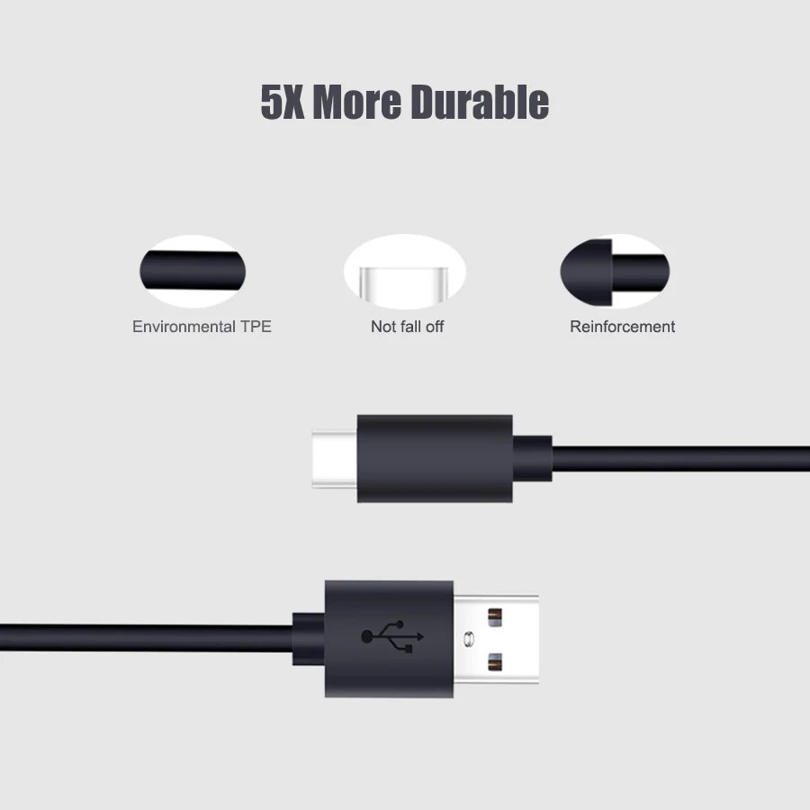 USB 3,1 Тип C кабель USB type-C функцией быстрой зарядки Тип кабеля type-C 3,1 зарядный usb-шнур для samsung S9 S8 S7 Note 8 Xiaomi Mi5 Mi6 кабель для передачи данных