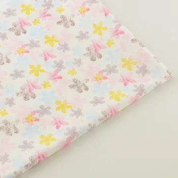 

Printed Colorful Floral Designs 100% Cotton White Fabric Twill Fabrics Bedding Scrapbooking Decoration Textile Quilting Sewing