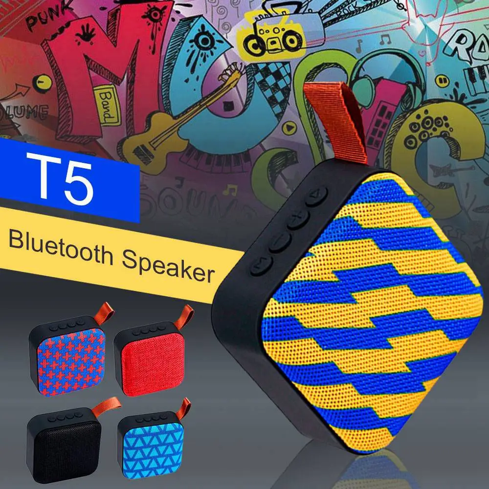 Bluetooth Колонка T5 цветная с сабвуфером и басами|Портативные колонки| |