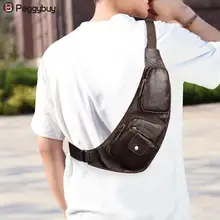 Для мужчин пояса из натуральной кожи слинг груди мешок ретро сплошной цвет пояса пакеты повседневное