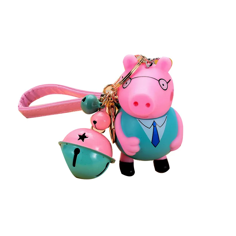 Trinkets Car key chain piglet keychain metal braided rope key chain pendant activity small gift, motorcycle ring