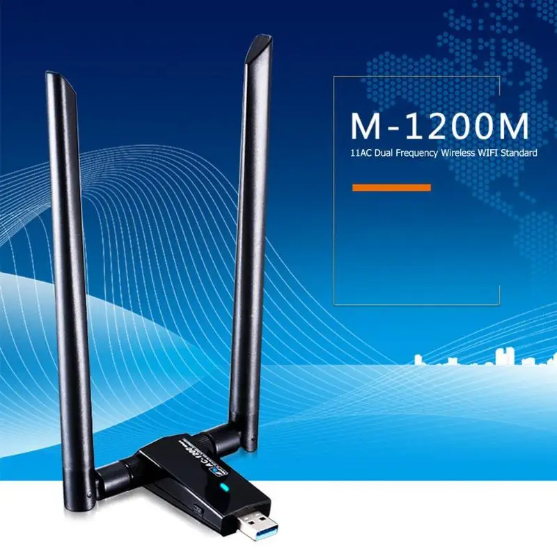 

M-1200M USB 3.0 WiFi Adapter 1200Mbps 2.4GHz/5.8GHz Wireless Network Card 2.412~ 2484GHz / 5.15~ 5.825GHz RTL8812AU