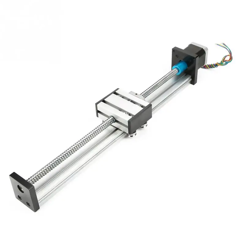 

1204 Ball Screw Linear Slide Table Long Stage Actuator Stroke 200mm + 42 Stepper Motor linear guide cnc parts Aluminum