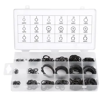 

Hot 300Pcs/set 2-32mm E-Clip Snap Circlip Kit External Retaining Ring Gaskets Assortment Set Hardware With Box