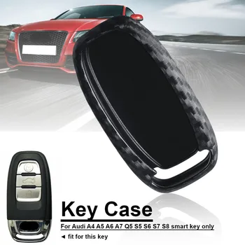 

Carbon Fiber Car Key Case Cover Holder Bag Protection For Audi A4 A4L A5 A6 A6L Q5 S5 S6 S7 S8 smart key only
