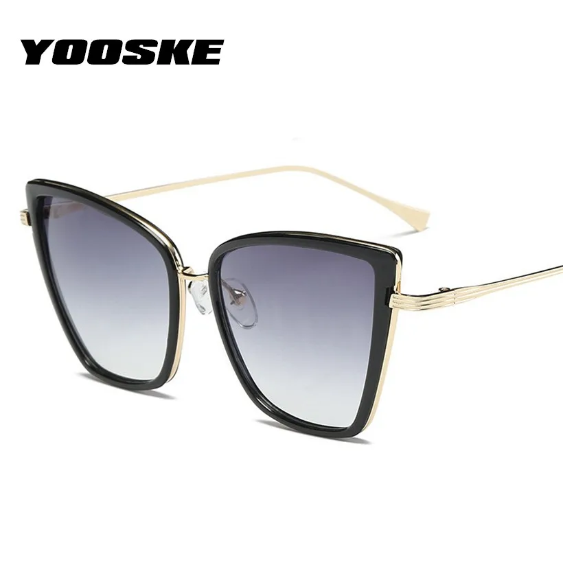 

YOOSKE Women Cat Eye Sunglasses Lady Luxury Retro Metal Sun Glasses Vintage Mirror Sunglass UV400