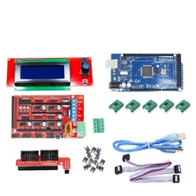 Motherboard 1pcs Mega 2560 R3 + 1pcs RAMPS 1.4 + 5pcs A4988 Stepper Driver Module +1pcs 12864 Controller 3D Printer Board Kits