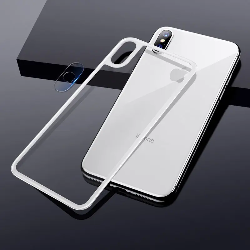 Задняя Стекло Обложка для Apple iPhone Xr X Xs Max 3D с закругленными краями закаленное