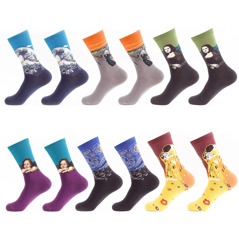 

Van Gogh Art Socks Hot Starry Night Autumn Winter 3D Retro Painting Art Socks Women Men Funny Novelty Socks Happy Socks 2019 HOT
