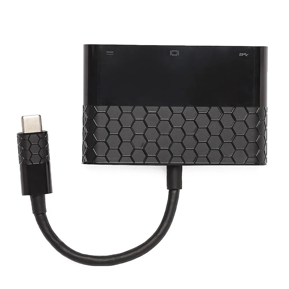 USB C к VGA многопортовый адаптер, USB 3,1 VGA концентратор, type C к VGA/USB-C/USB-3.0 адаптер для зарядки