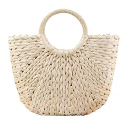 Для женщин соломенная сумочка большая сумка ведро летние сумки кисточкой плетеная Сумка из ротанга Плетеный