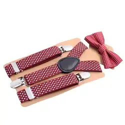 Модный Детский галстук-бабочка на ремешке, комплект из 2 шт./компл., милый детский галстук-бабочка в горошек с регулируемым принтом для