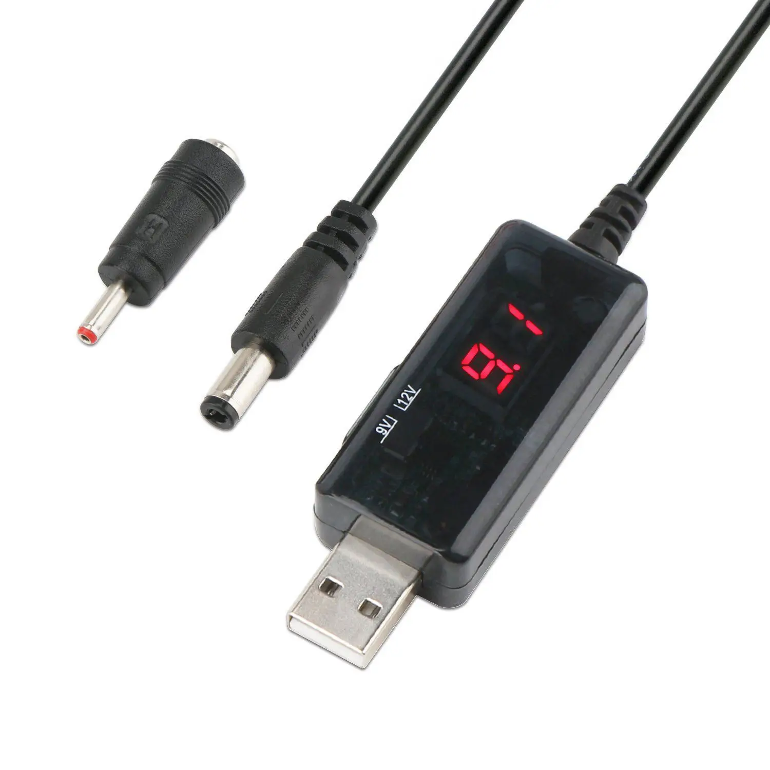 USB Boost кабель 5 в шаг до 9 12 В Регулируемый преобразователь напряжения 1А повышающий