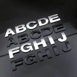 WL Новый 45 и 25 мм 3D DIY буквенный Алфавит эмблема из хрома и черного автомобиля Наклейка цифровой значок аксессуар логотип мотоцикл