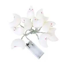 В форме Луны силиконовые 10 светодиодный гирлянды декоративное украшение для Хэллоуина лампа