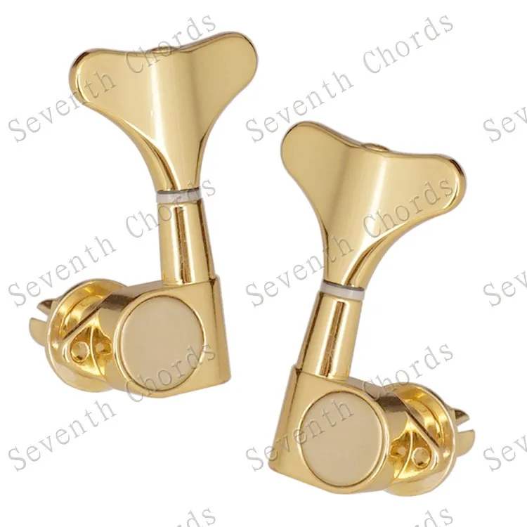 

A Set 4 Pcs Gold Bass Tuning Pegs Tuners Machine Heads for 4 String Bass Guitar With Fish tail Buttons. /2R2L/4R/4L