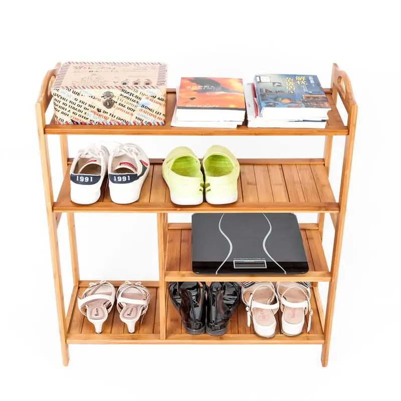 

4 Tiers Portable Bamboo Shoe Rack Shoe Storage Cabinet Organizer For Home Dormitory Shoes US Warehouse Directly Shipping
