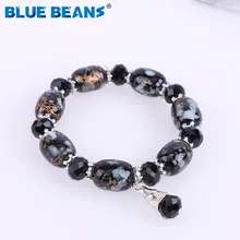 Руководство Для мужчин Для женщин Браслеты Цвета смешанные заживляющие Кристаллы Камень Чакра молиться мала очаровательные ювелирные украшения в форме сердца популярные ретро стрейч