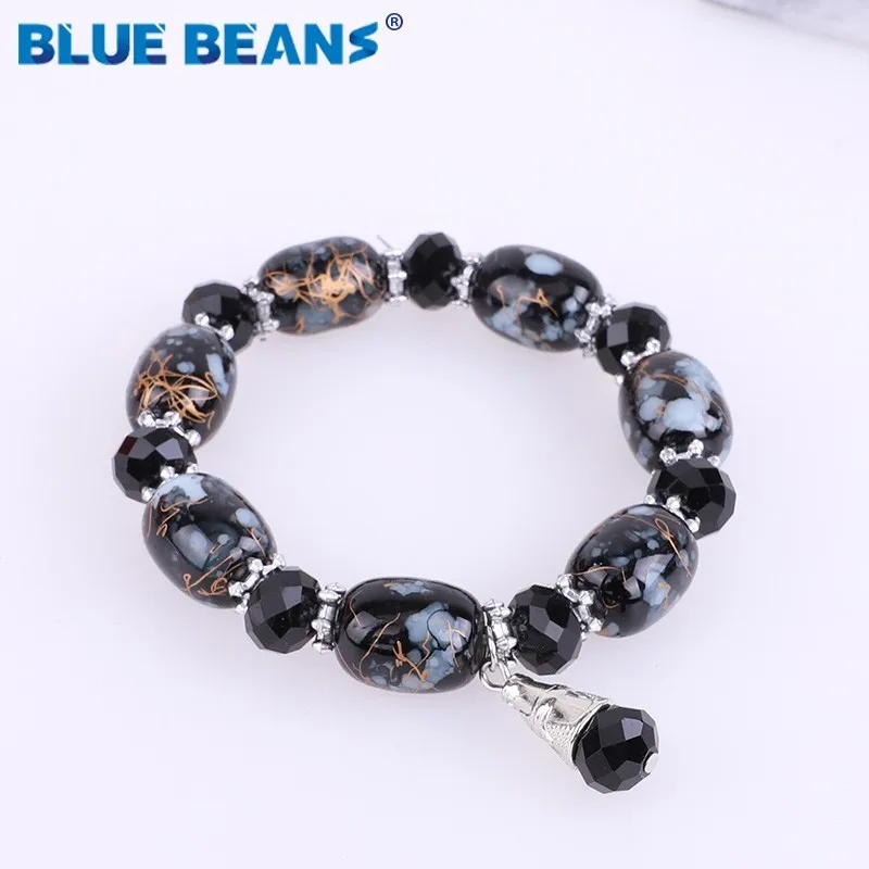 

Manual New Men Women Bracelets Colors Mixed Healing Crystals Stone Chakra Pray Mala Heart Charm Jewelry popular Retro Stretch