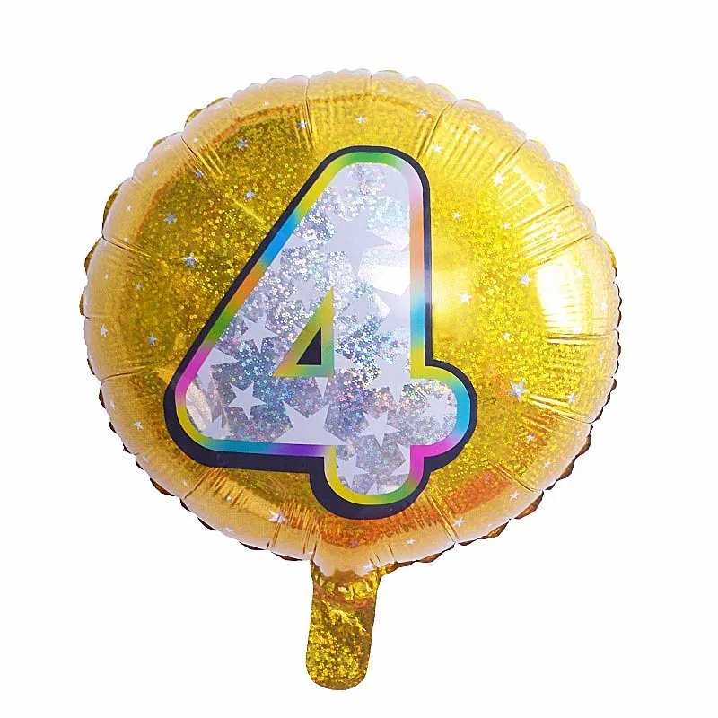 

18inch Gold Shining Round Foil Balloons 4st Birthday Party Decorations Kids Babyshower Boy And Girl Helium Balloon Kid's Toy