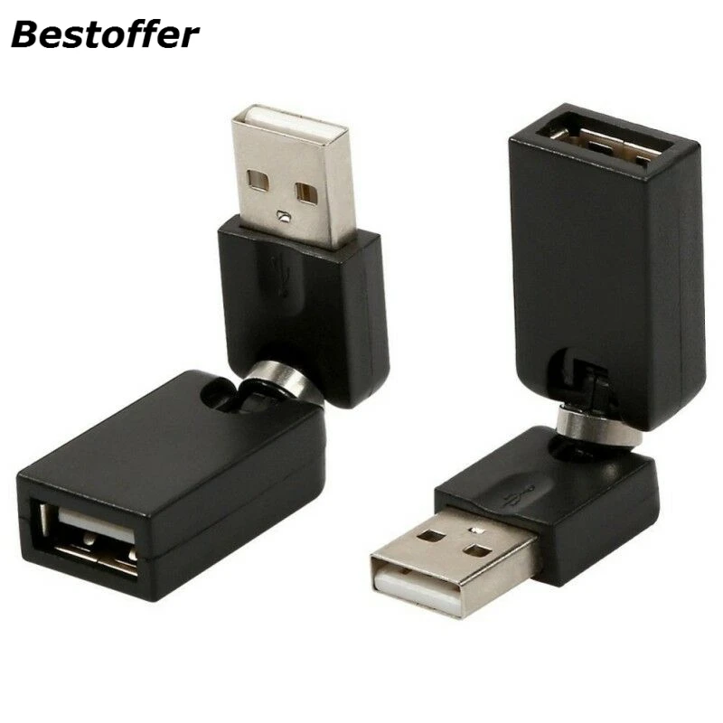 360 градусов поворотный регулируемый угол USB 2 0 штекер гнездо адаптер Кабельный