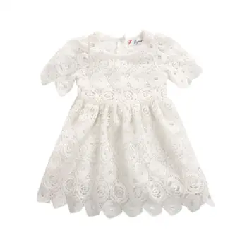 

Infant Toddler Baby Girls White Lace Tutu Dress Floral Party Wedding Princess Dresses Easter Costumes for girls