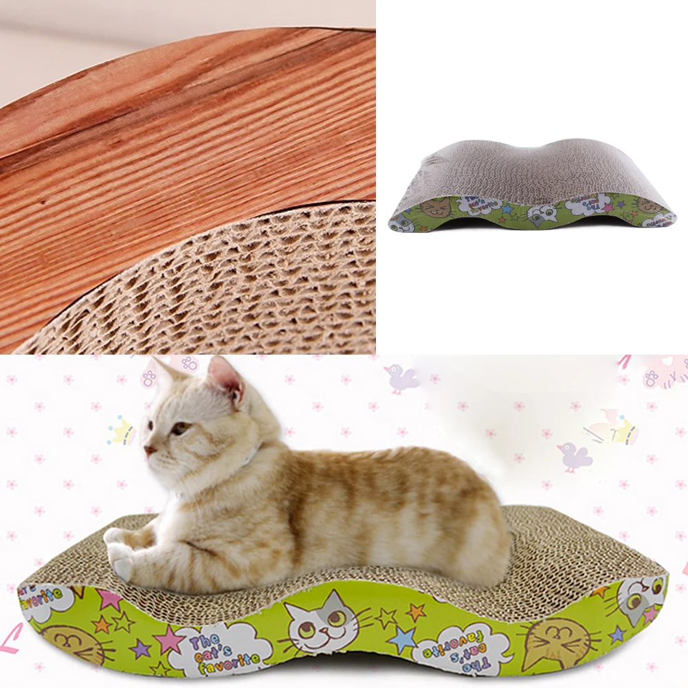

43x21cm Cat Scratcher Corrugated Scratching Board Pad Kitten Claws Care Interactive Toys Cat Toy with Catnip Products for Cats