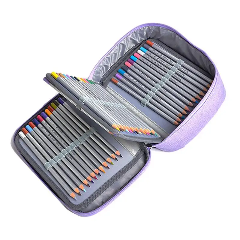 

Matte Cloth 72 Slots Pencil Bag Handbag Multi-Layer Simple Large Capacity Stationery Bag Kawaii Cute School Stationery Supply