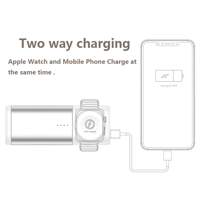 Applicable To Apple Watch Wireless Charging 5200Mah External Battery Magnetic Absorption Wireless Charger For Iphone X 8 Plus Applicable To Apple Watch Wireless Charging 5200Mah External Battery Magnetic Absorption Wireless Charger For Iphone X 8 Plus