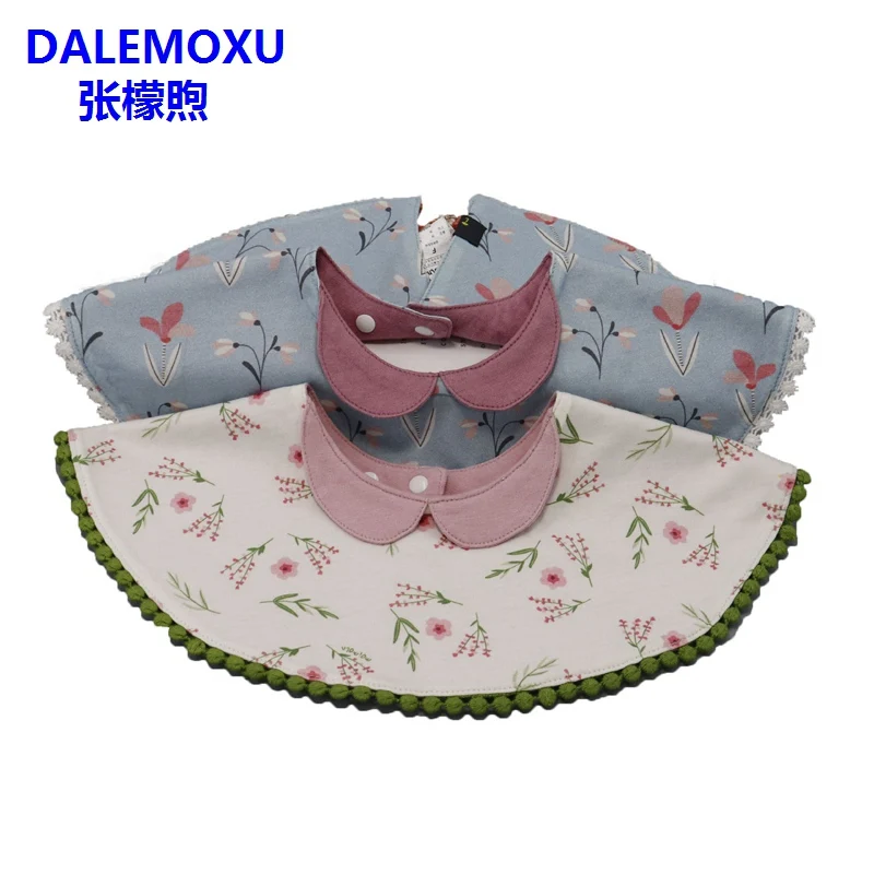 

DALEMOXU Children's 360 Waterproof Bib Cotton Bandana Bib Baby Girl Scarf Tassel Drool Slab Saliva Towel Toddler Spitting Cloths