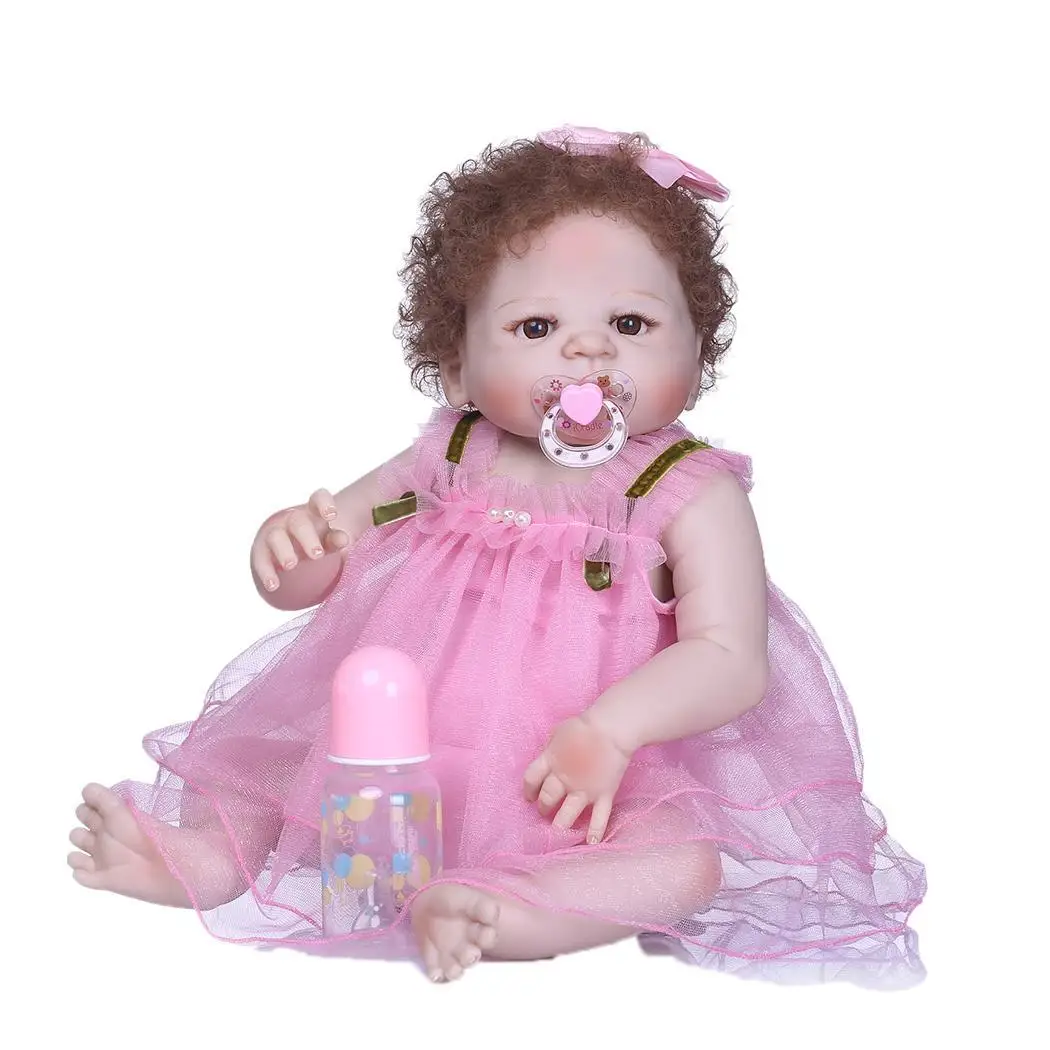 

Kids Soft Silicone Realistic With Clothes Reborn Collectibles, Gift, Playmate Baby Doll Pink 2-4Years