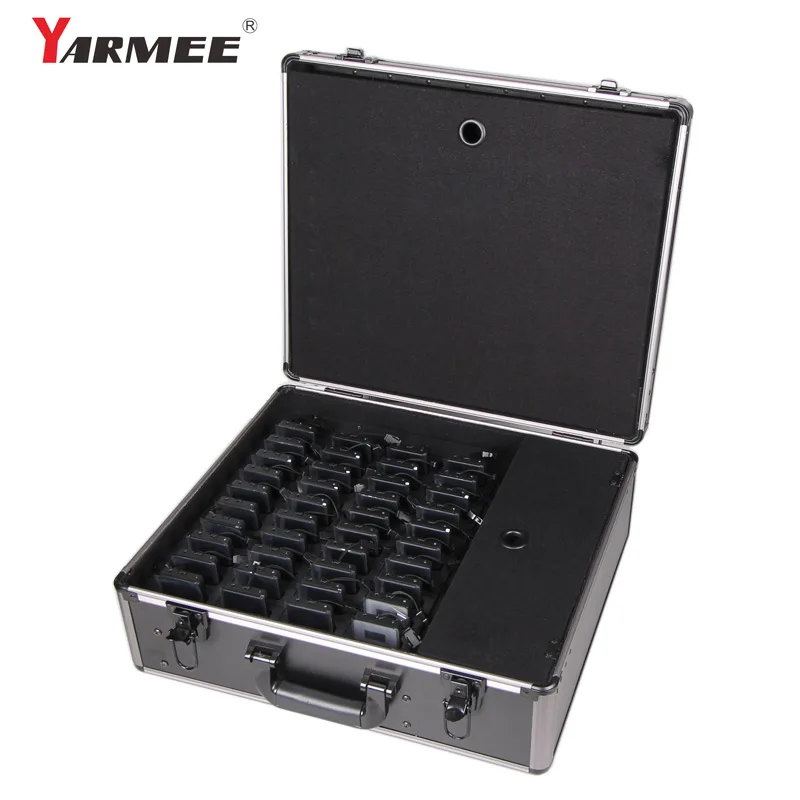 YARMEE 무선 투어 가이드 시스템 풀 세트, 송신기 2 개, 수신기 38 개, 충전 케이스 포함, 여행용 마이크 이어폰