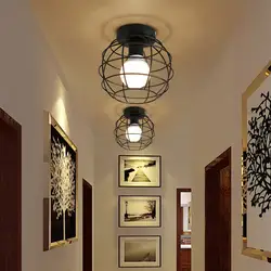 Винтаж потолок железа лампы отсутствие E27 разъем металлический абажур Ретро потолочный светильник для лофт Бар Кафе проход без лампы CF809